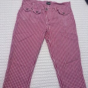 D&G Women's Red Checkered Jeans